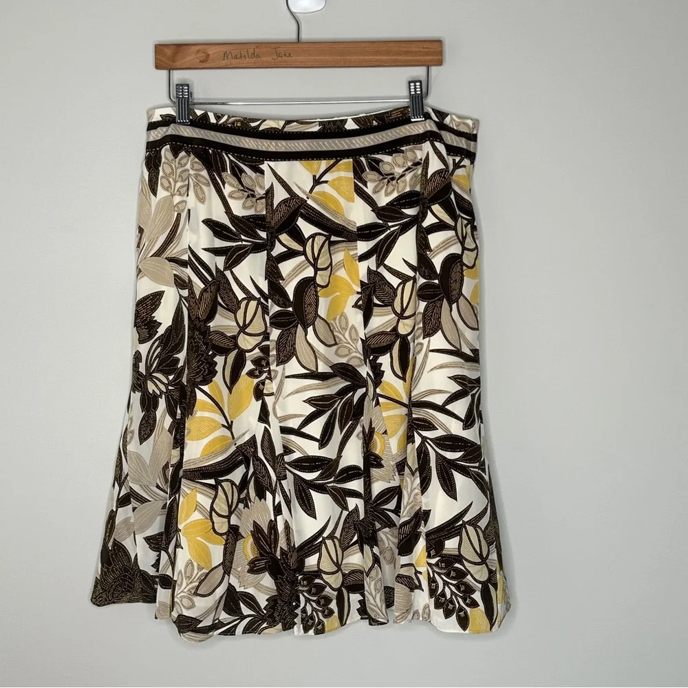 Ann Taylor 100%‎ Silk Floral Print Skirt Size 12 NWT $98 Y2K Vintage Deadstock